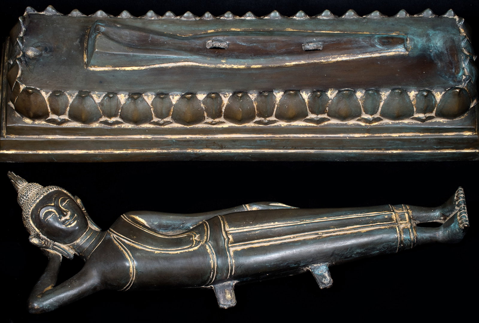 19thC solid-cast Thai bronze Buddha. Very Large, Excellent Quality - 6