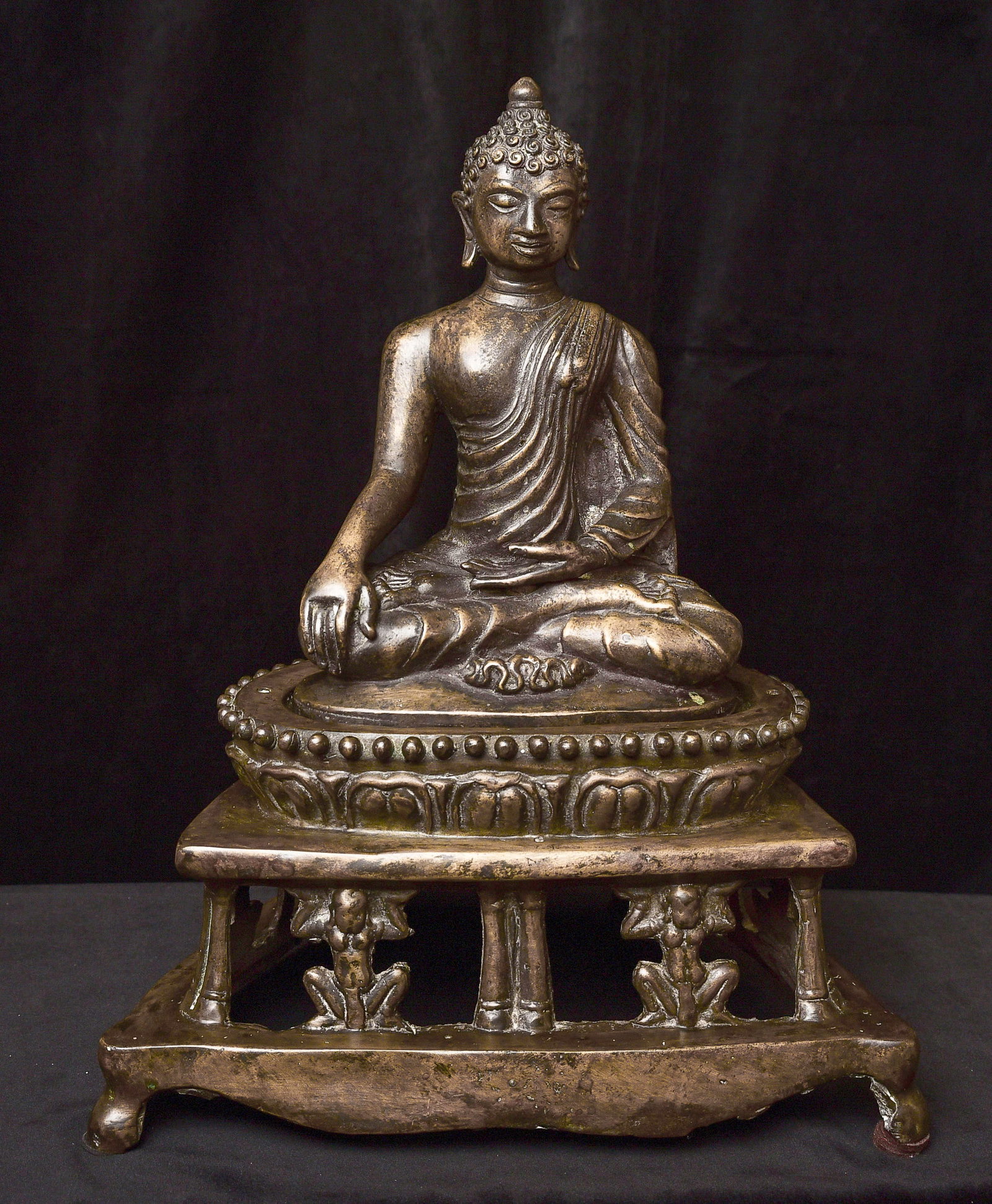 Himalayan Buddha- Large, Well Cast and Sculpted, Beautiful.: Early Himalayan Style Buddha- Large, Beautiful, finely cast, and sculpted. I've never had another like it, and am unsure of origin or dating- the base may not be original to the Buddha, as it is not