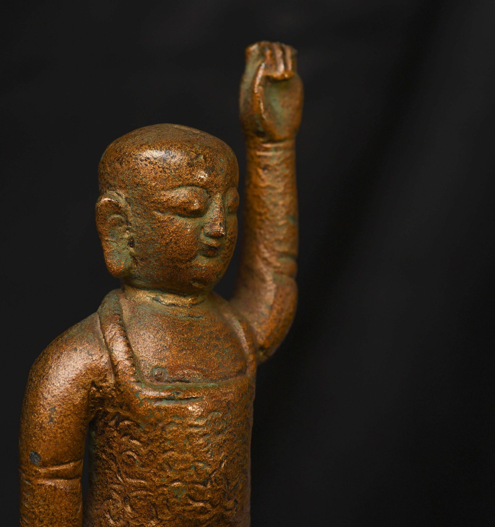 15/16thC solid cast Chinese Ming Bronze Baby Buddha. Nice Example! - 10