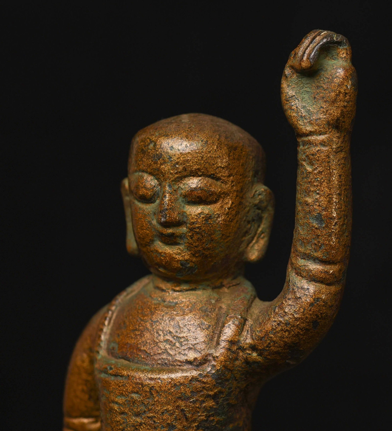 15/16thC solid cast Chinese Ming Bronze Baby Buddha. Nice Example! - 12