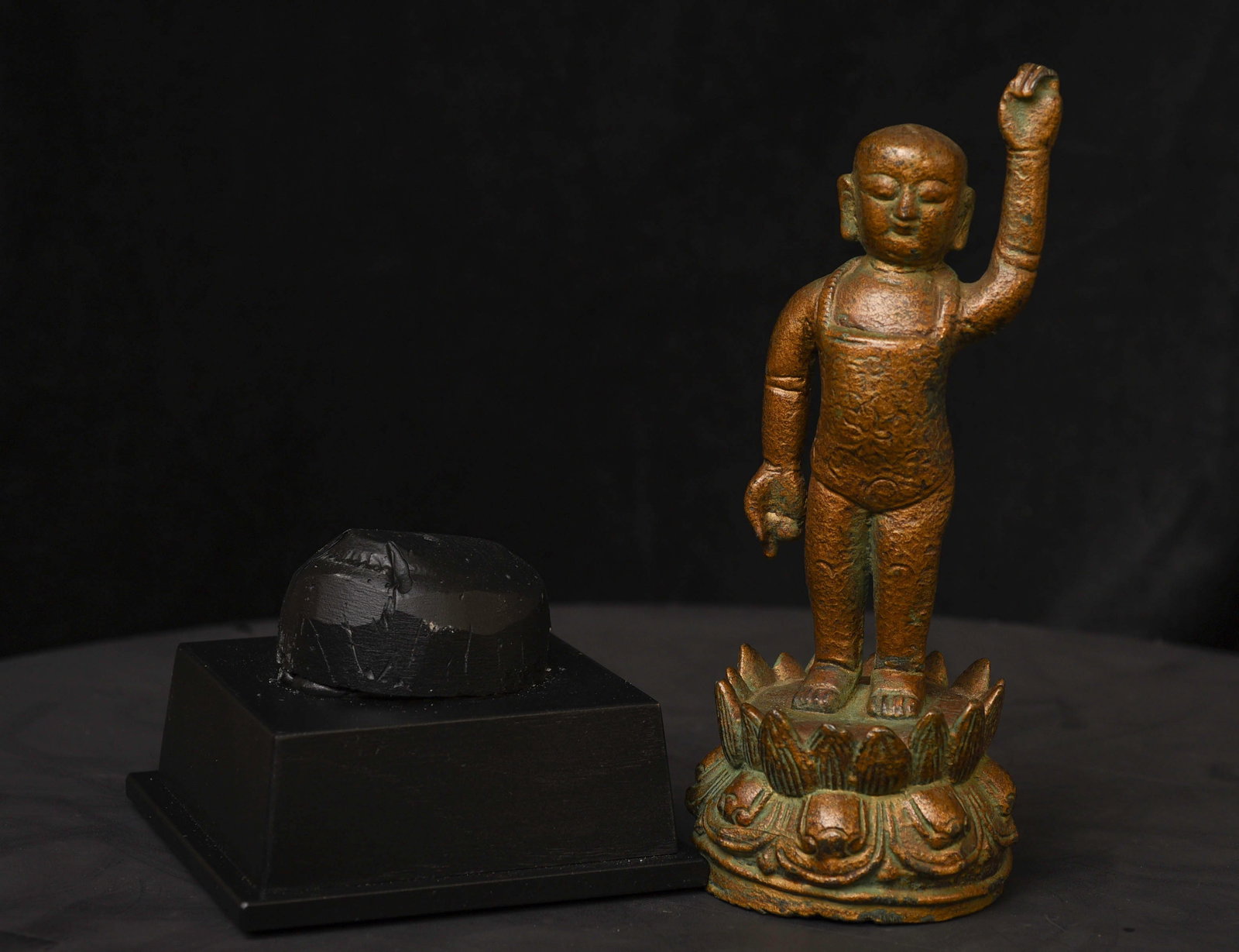 15/16thC solid cast Chinese Ming Bronze Baby Buddha. Nice Example! - 16