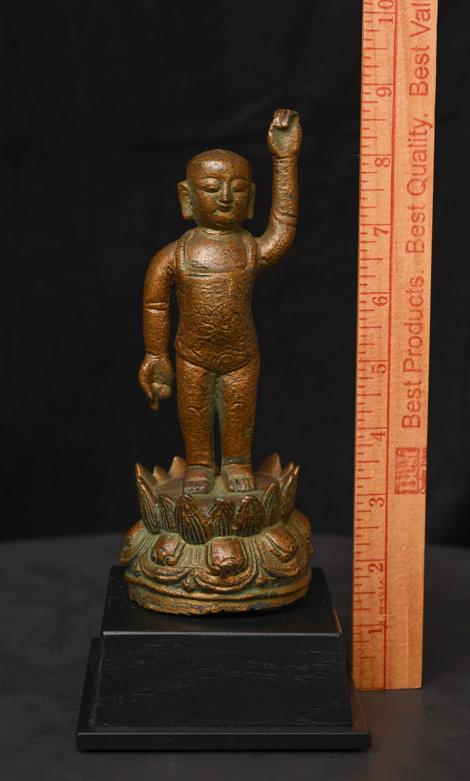 15/16thC solid cast Chinese Ming Bronze Baby Buddha. Nice Example! - 2
