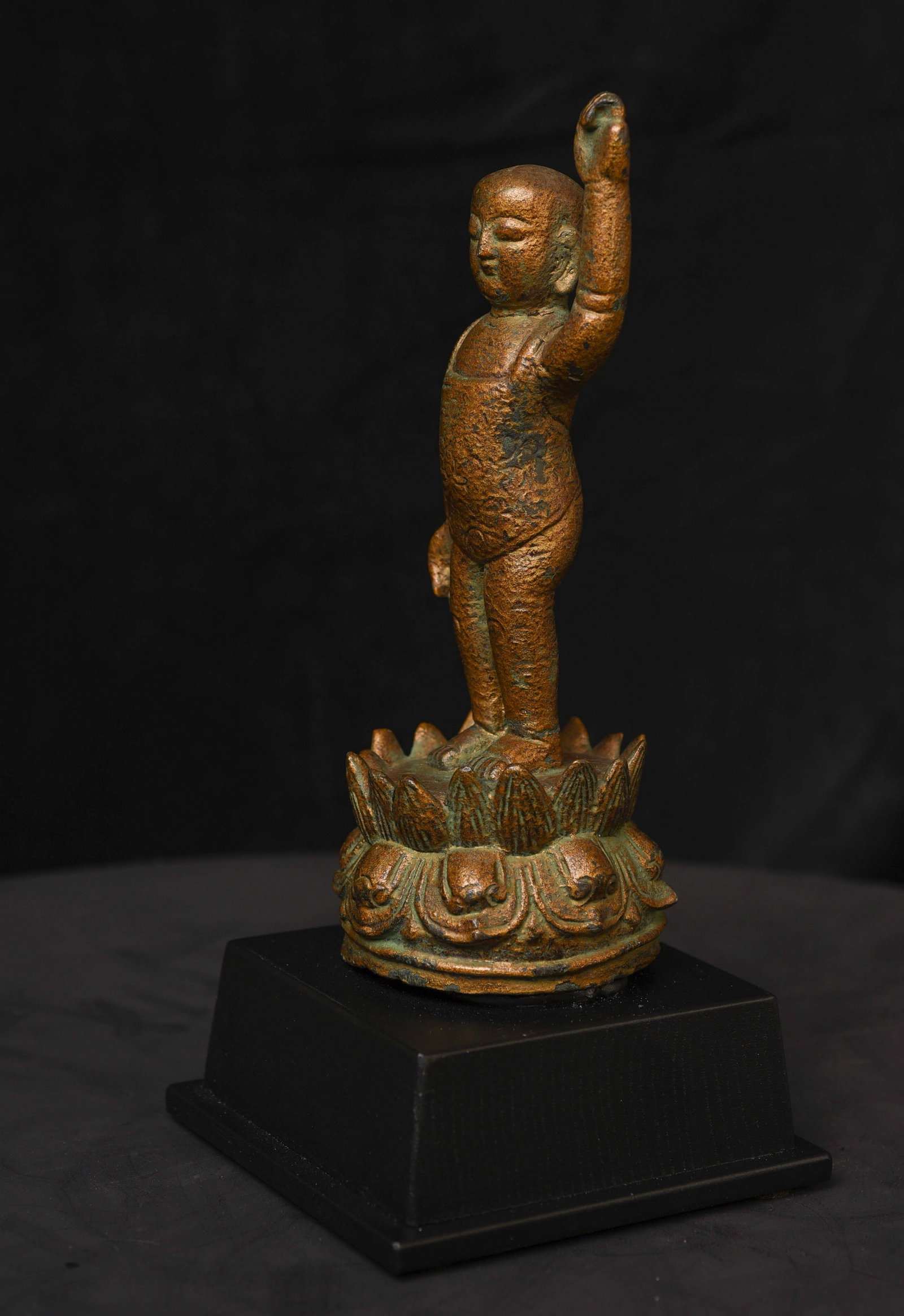 15/16thC solid cast Chinese Ming Bronze Baby Buddha. Nice Example! - 4