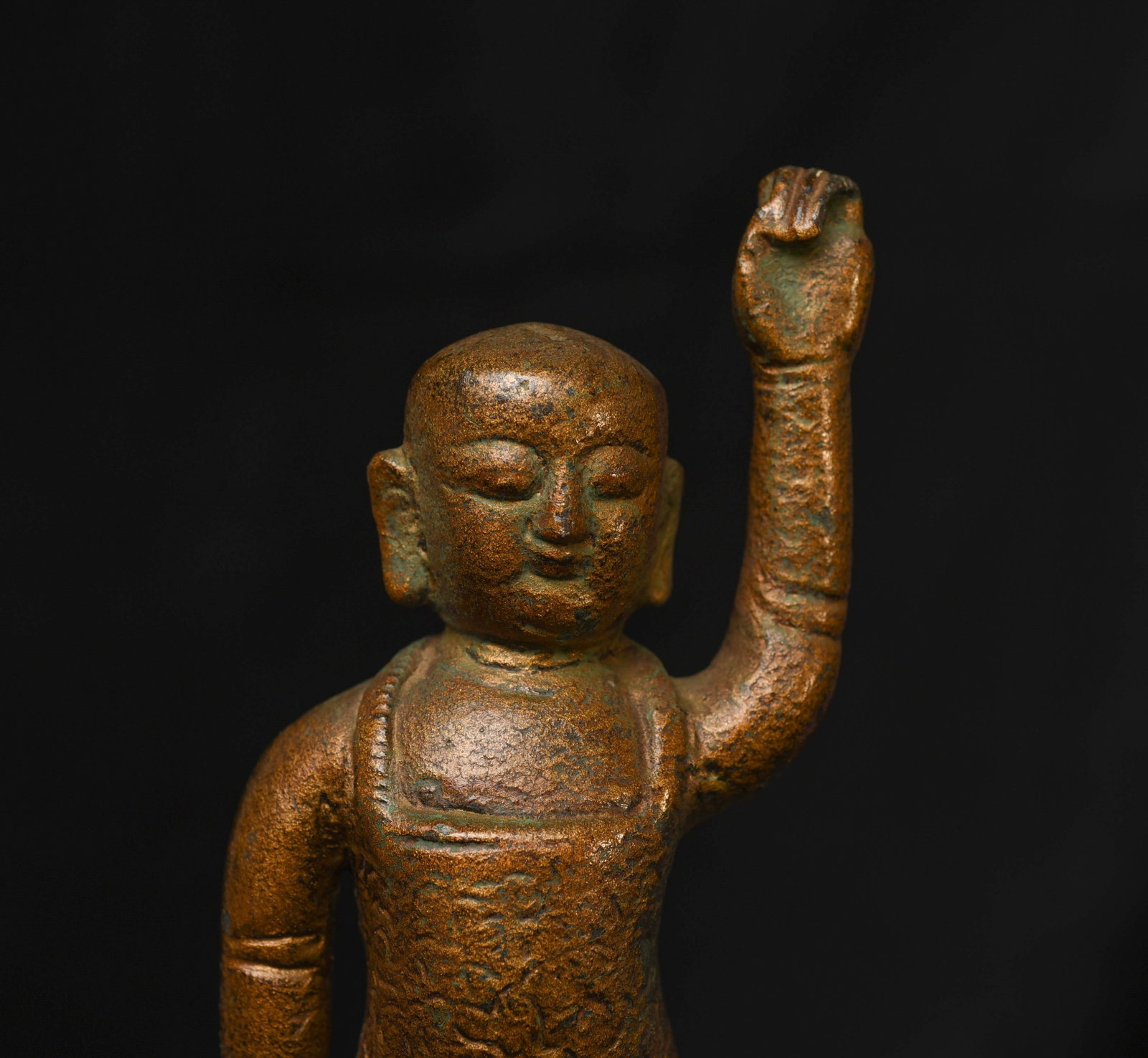15/16thC solid cast Chinese Ming Bronze Baby Buddha. Nice Example! - 8