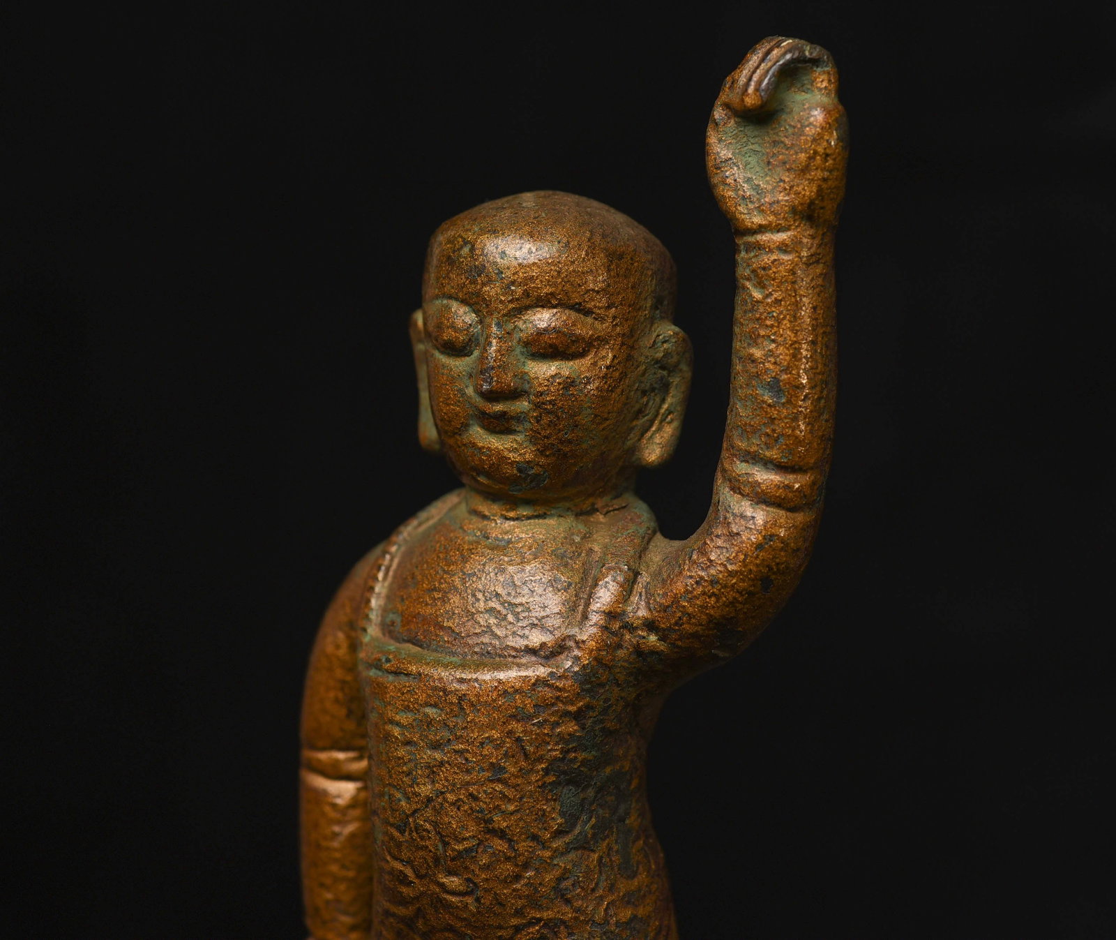 15/16thC solid cast Chinese Ming Bronze Baby Buddha. Nice Example! - 9