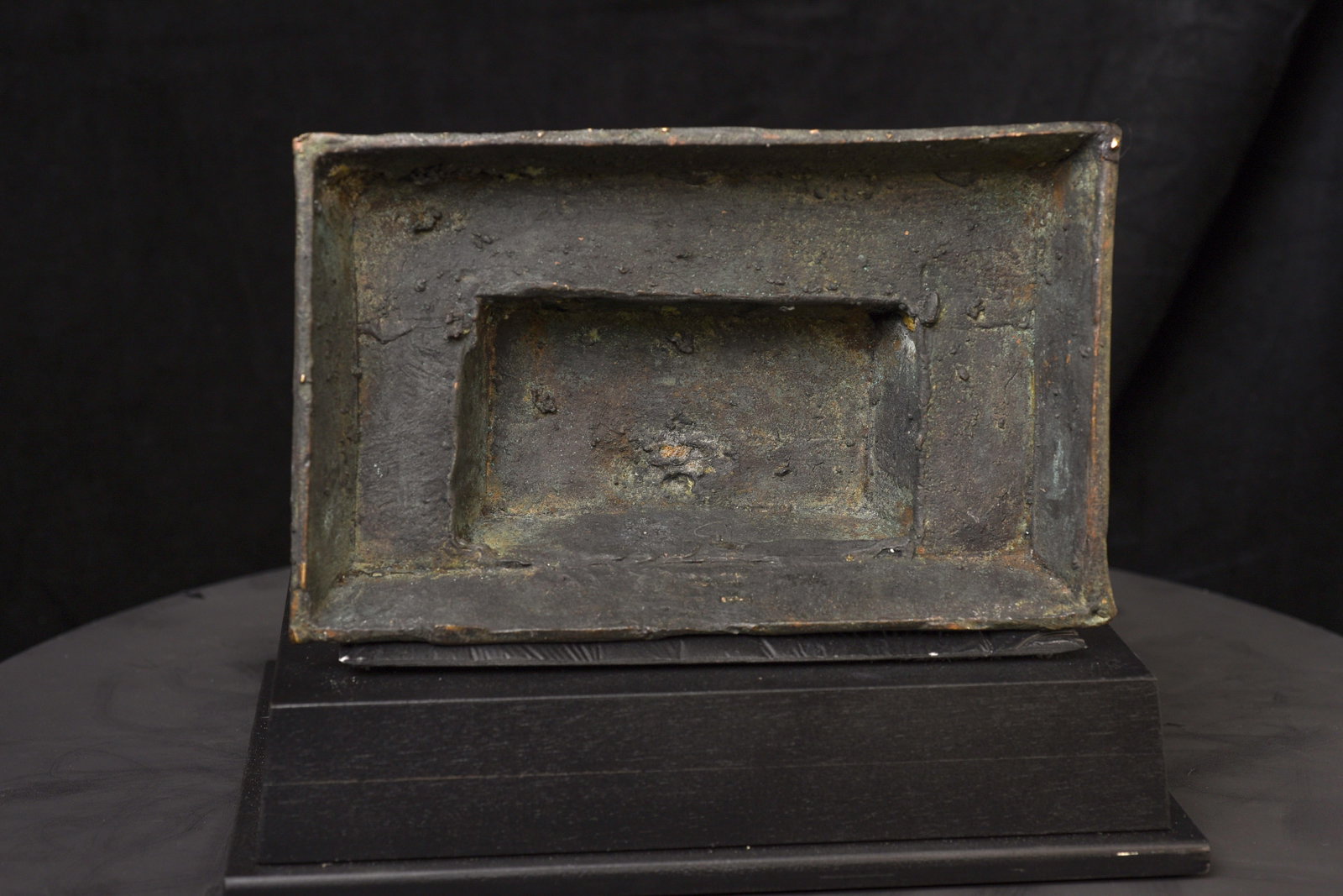 19C/earlier Java bronze Buddha with 4 attendants on large base-Animated, Joyful - 20