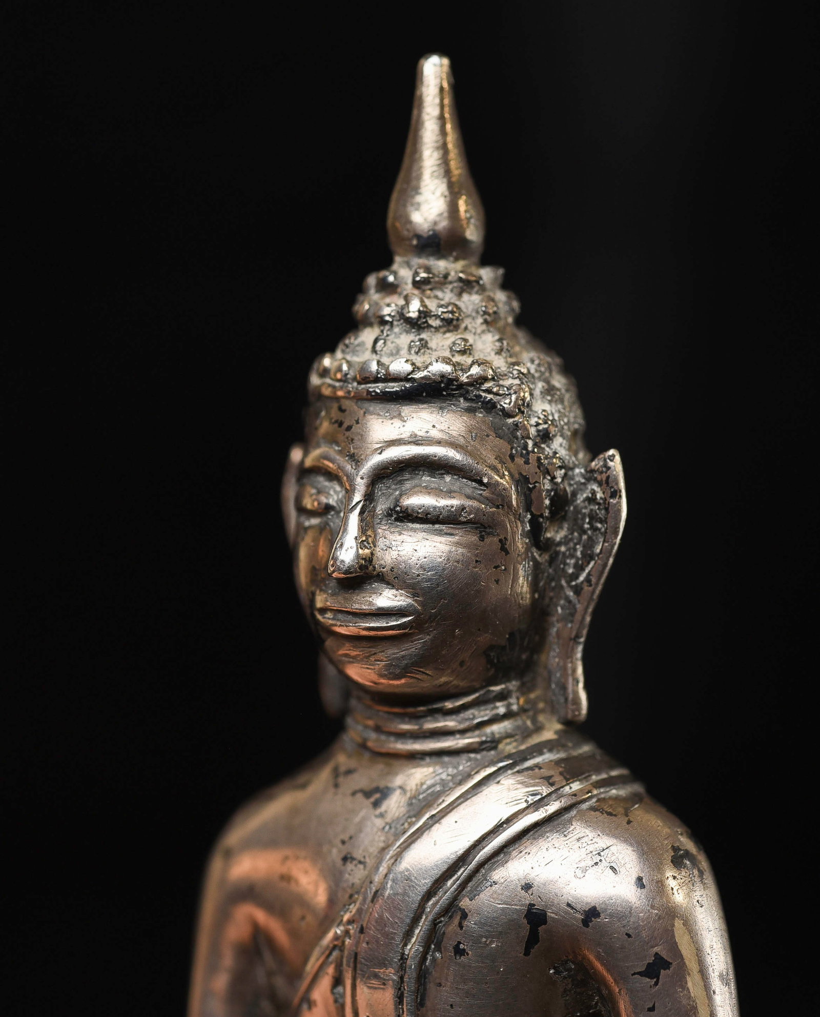 18/19thC Silver Cambodian Buddha. - 11