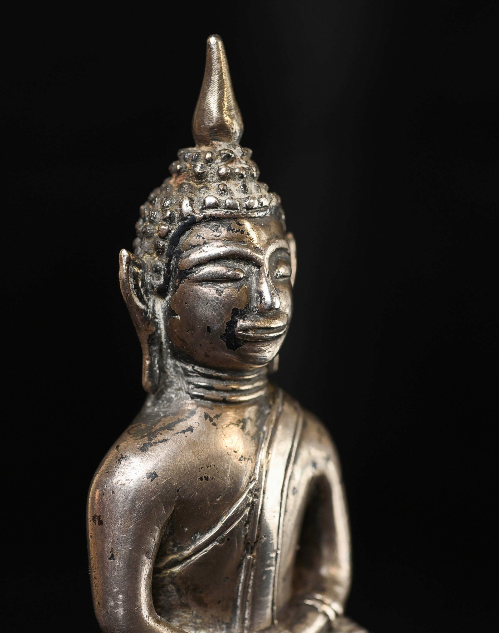 18/19thC Silver Cambodian Buddha. - 9