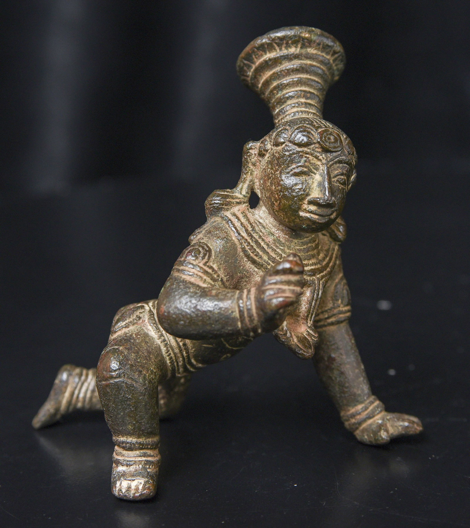15th - 16th Century India, Bronze, 3-1/2 Inches Tall,: 15th - 16th Century India, Bronze, 3-1/2 Inches Tall, 5.5 inches on custom stand