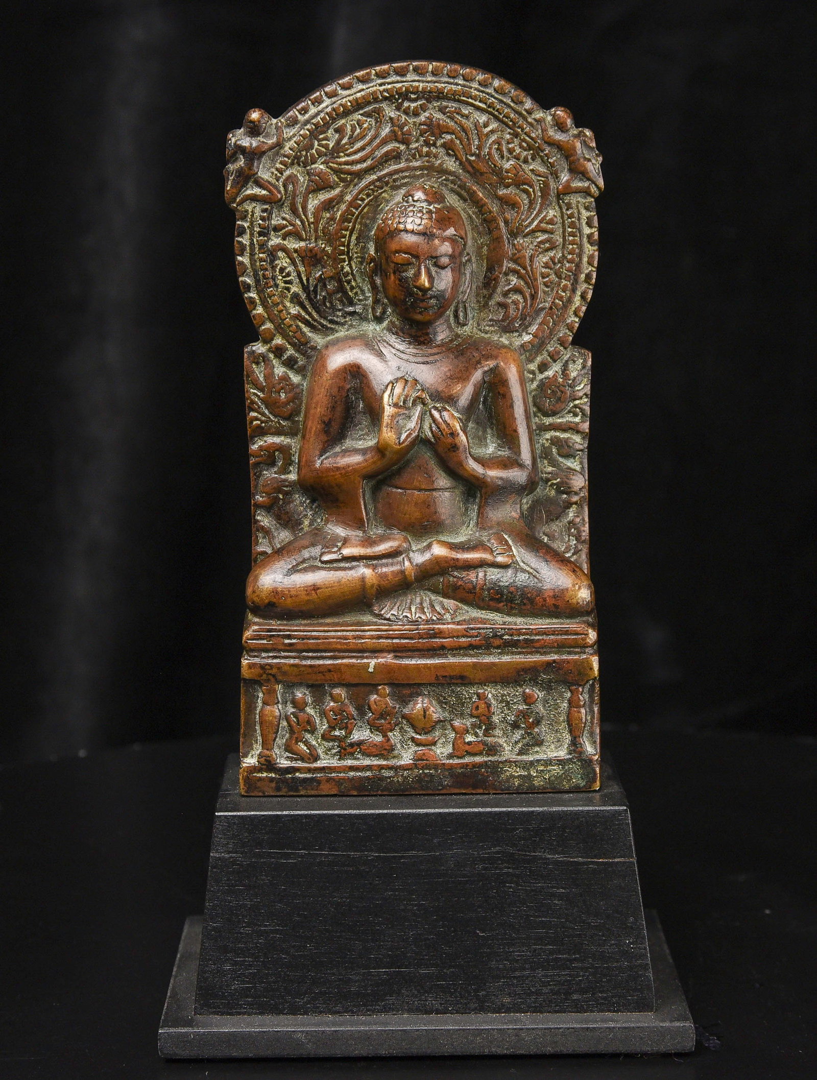 17/18thC Indian Bronze Buddha Stele.
