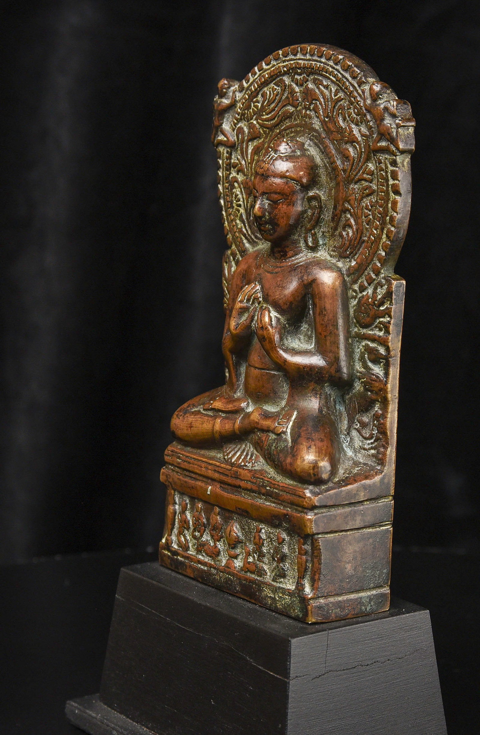 17/18thC Indian Bronze Buddha Stele. - 2