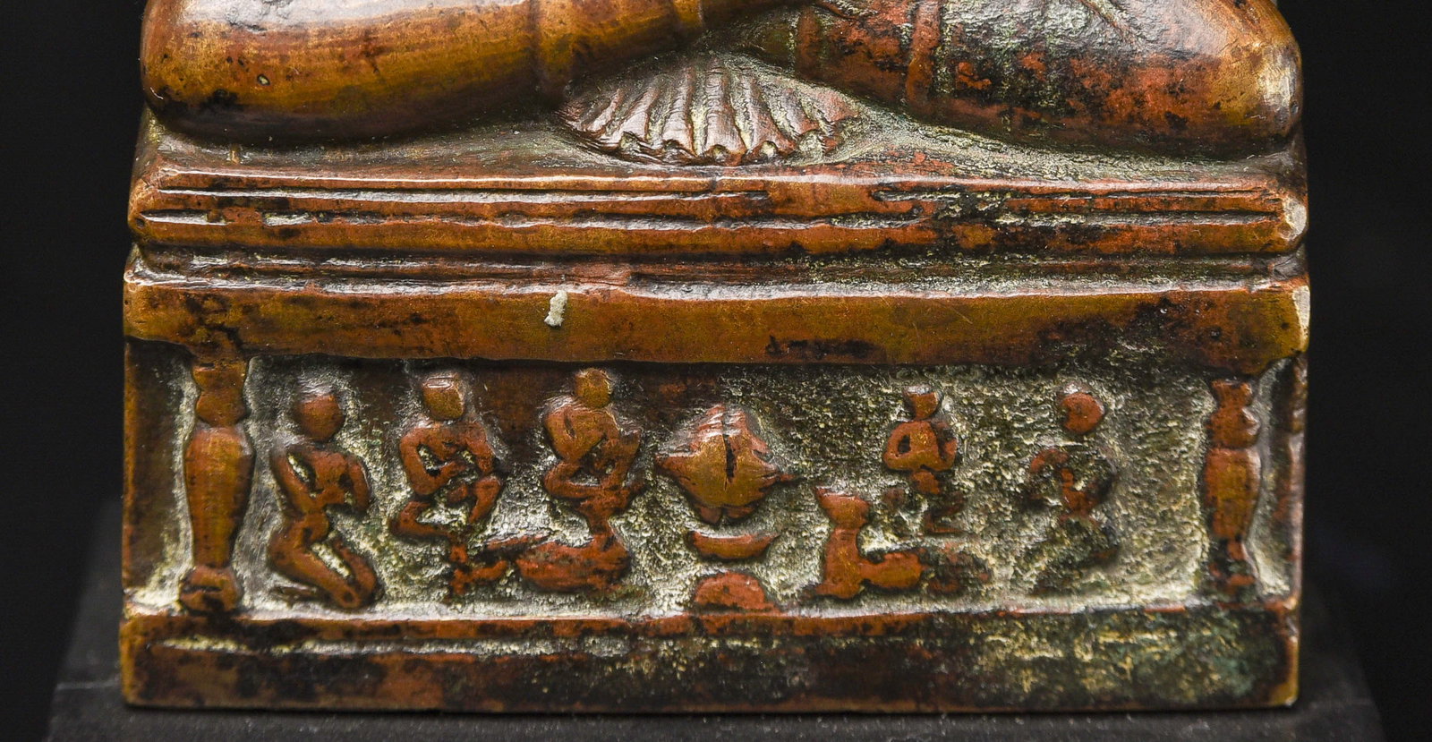 17/18thC Indian Bronze Buddha Stele. - 8