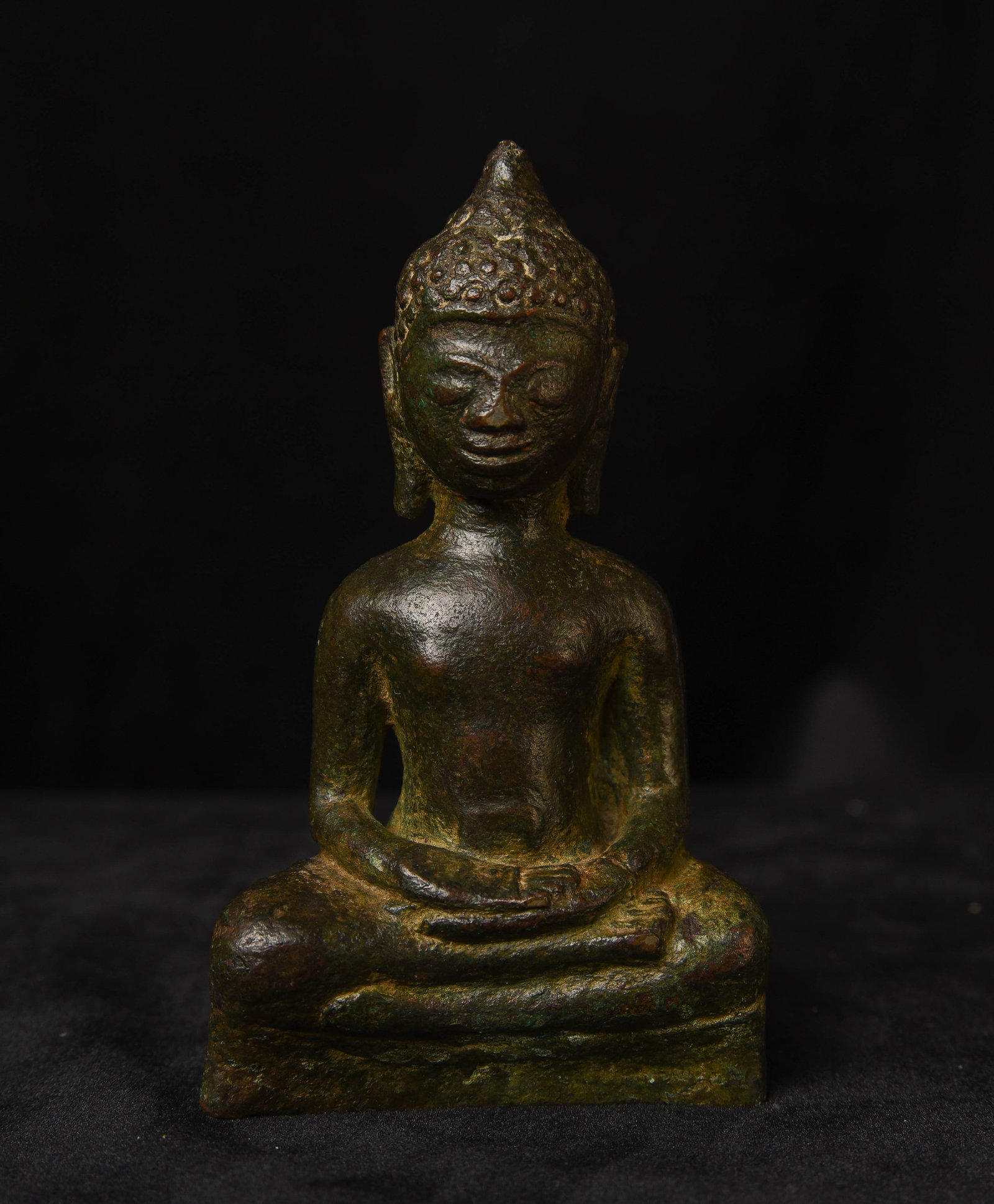 Early Burmese Buddha-Probably from the late Pyu period.: Burmese Buddha probably from the late Pyu period. Likely In the range of 1000 years old (9th to 11thC)-very hard to date this piece. - Very sweet, loving face, wonderful patina, and in very good