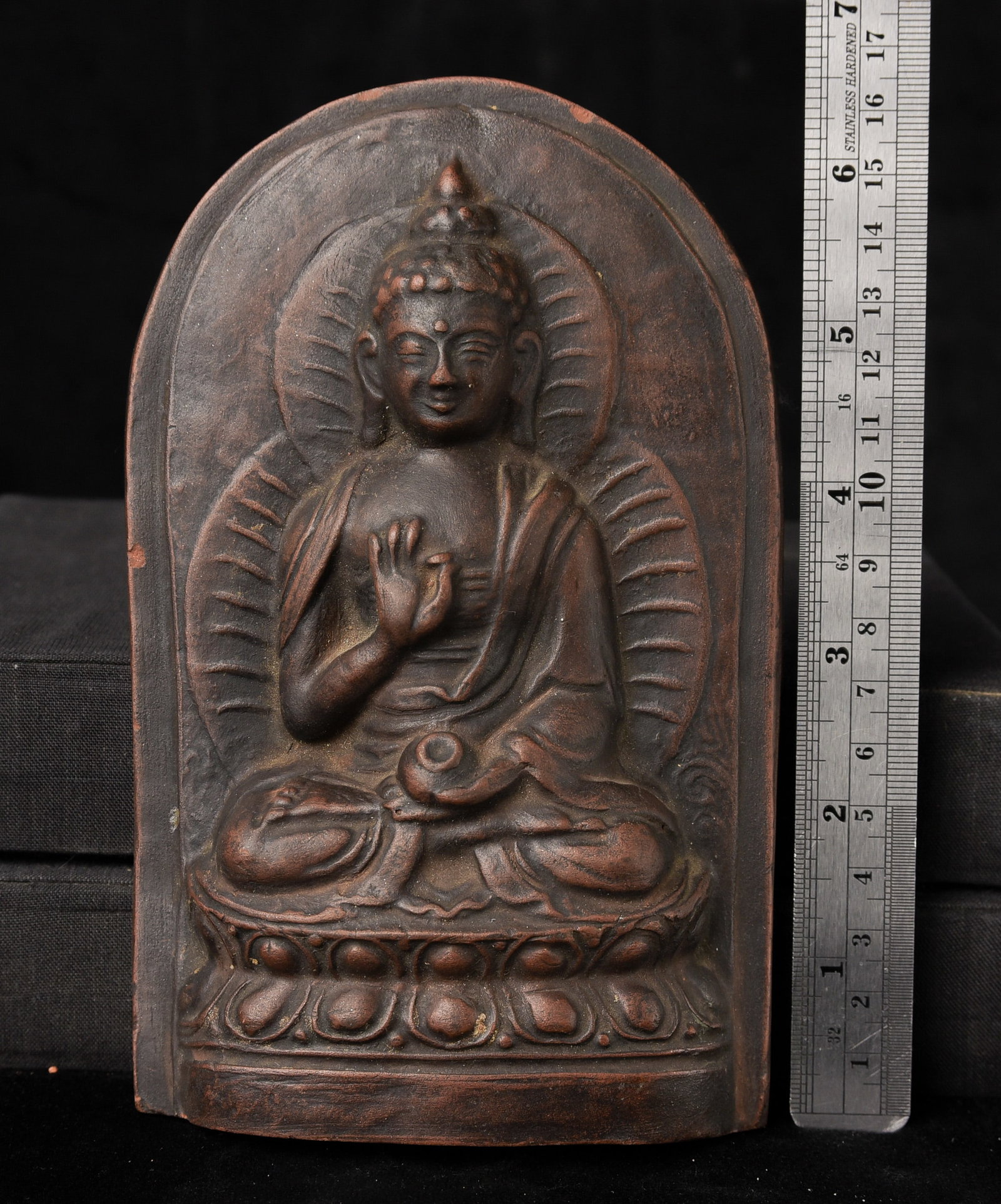 Nice vintage Mongolian Buddha tablet. - 2