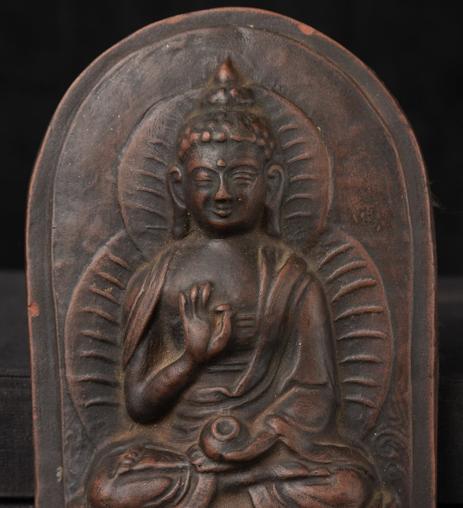 Nice vintage Mongolian Buddha tablet. - 3