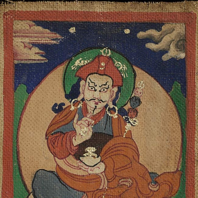 Antique small thangka.: Antique small thangka is 2 7/8" x 2.5"