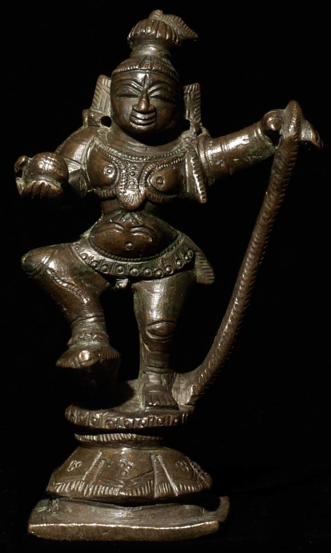 Vintage/old Hindu bronze figure. This piece measures 4" (1 of 10)