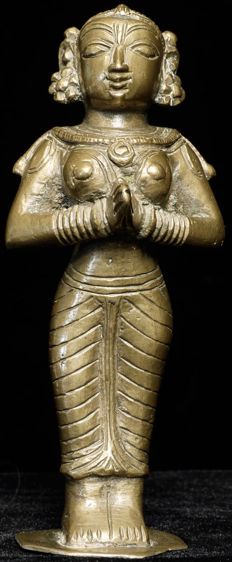Nice Antique Indian Bronze Figure. Stands 4" tall. (1 of 10)