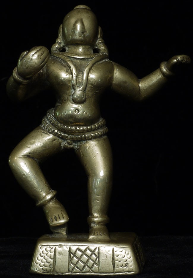 18/19thC Hindu figure. Significant ritual war. Measures 3.5 inches tall. Nice example!: 18/19thC Hindu figure. Significant ritual war. Measures 3.5" tall.