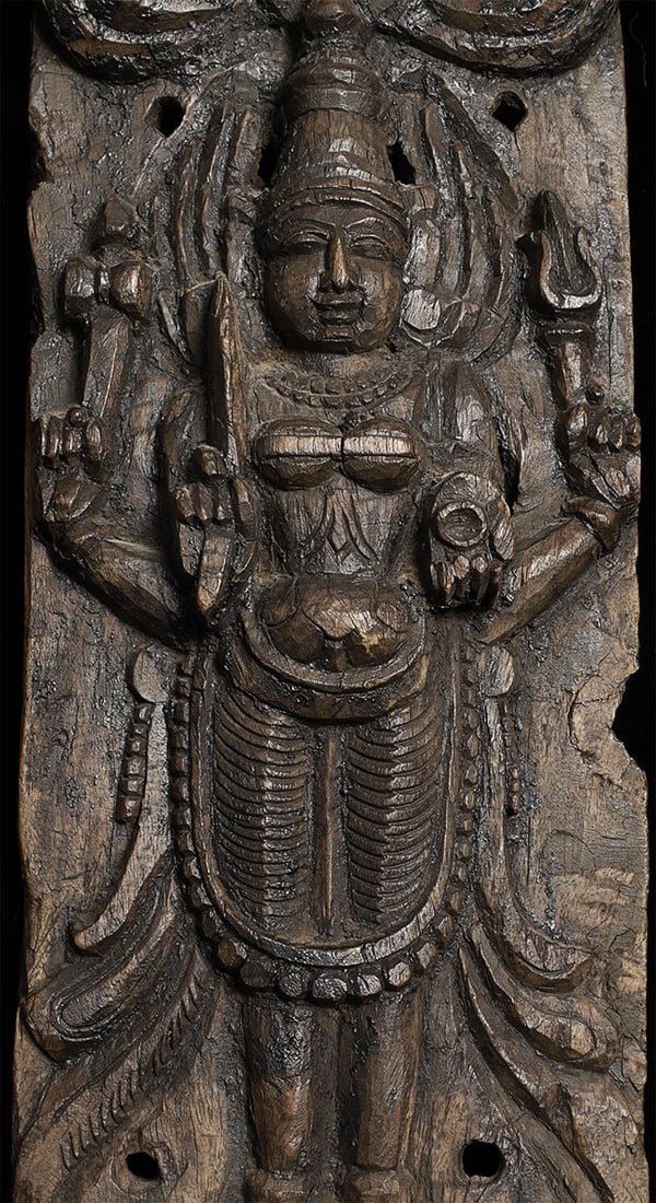Decorative vintage/old Indian carving of a Hindu deity. (1 of 14)