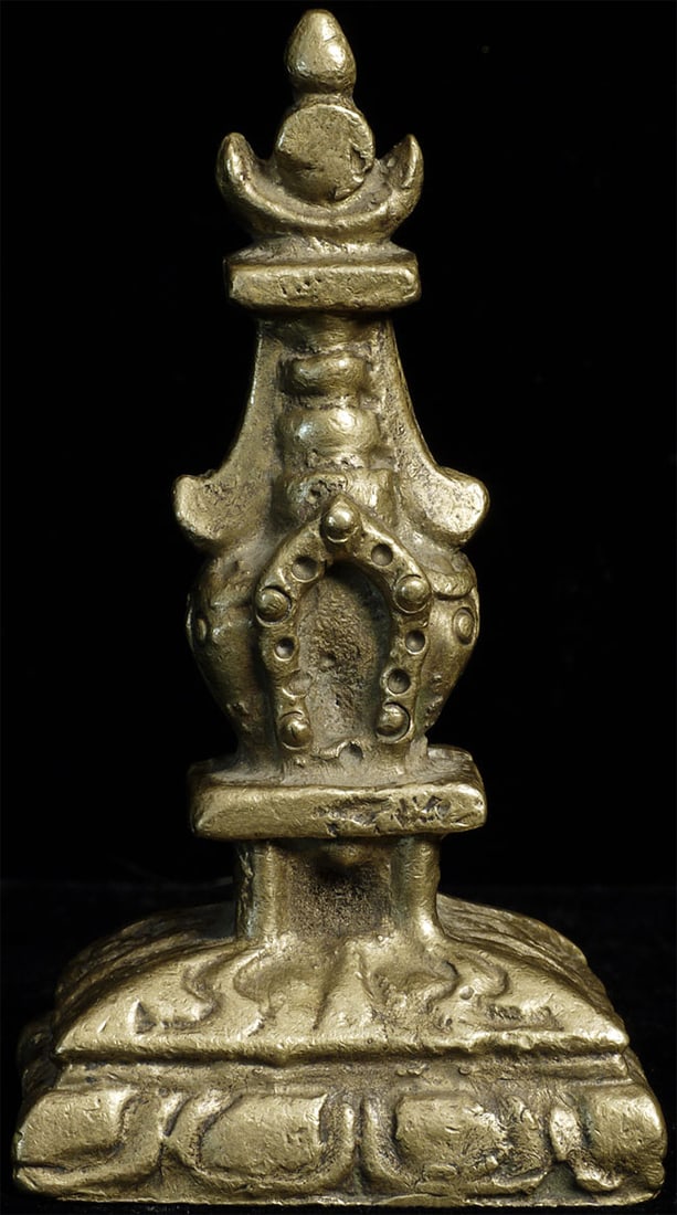 Small old Mongolian Stupa. Stands 3 3/8" tall. (1 of 8)