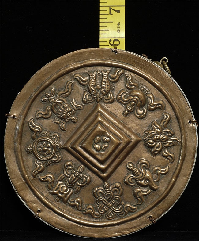 Old Mongolian copper stylized Mandala. - 2