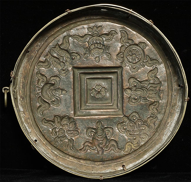 Old Mongolian copper stylized Mandala. - 6