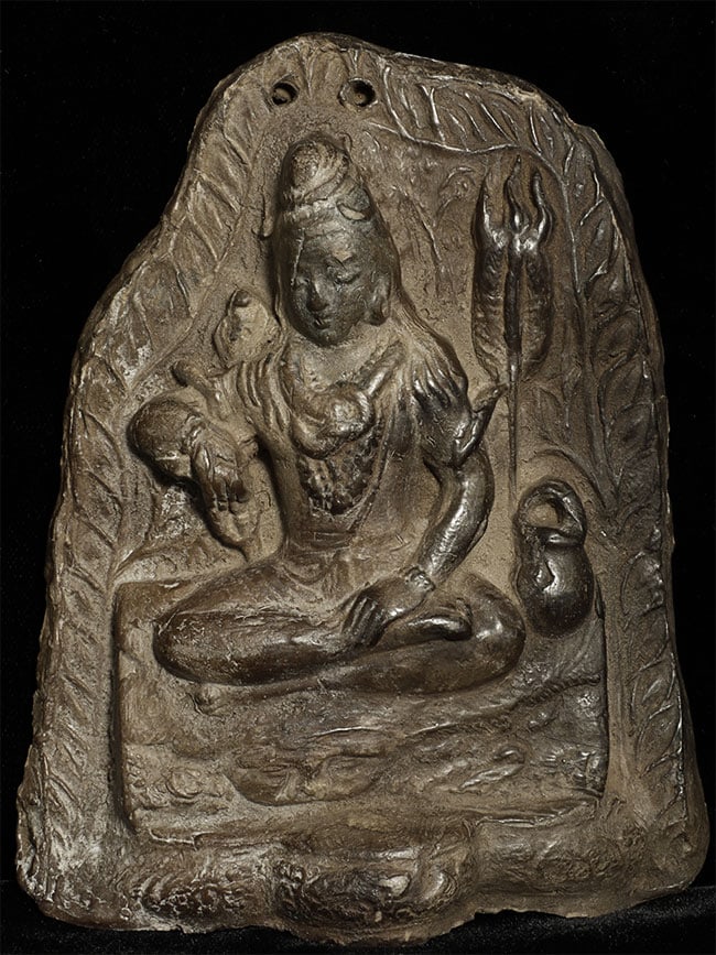 Old/antique Nepalese clay Shiva wall hanging. (1 of 9)