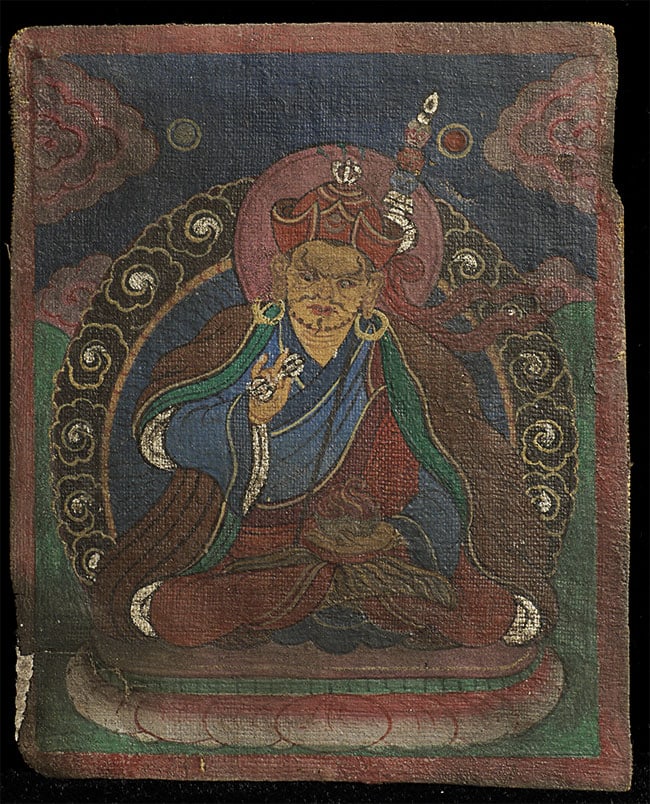 Antique Small Mongolian Thangka.: Antique Small Mongolian Thangka is 3.5" x 2 5/8 Deep discount.