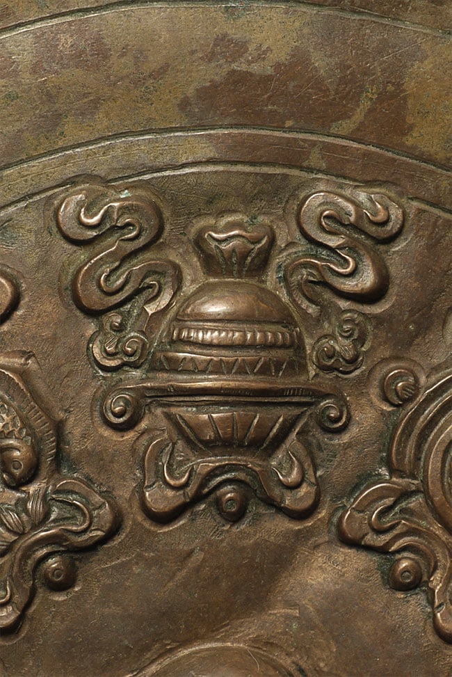 Stylized Antique Mongolian Copper Mandala. - 11