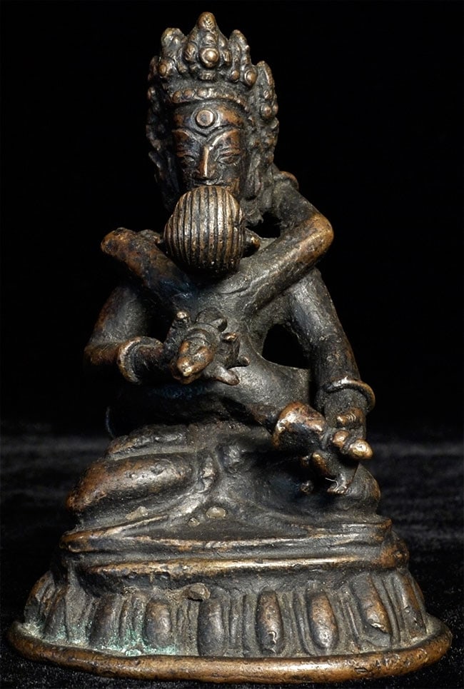 Vintage Nepalese Bodhisattva in "Yabyum", 3.5" Tall: Vintage Nepalese Bodhisattva in "Yabyum" Sits 3.5 inches tall.