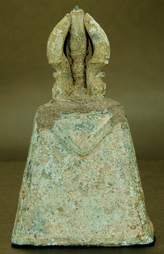 BELL ,10th Century Cambodia , Bronze, 4 Inches Tall: Lovely Patina (1 of 2)