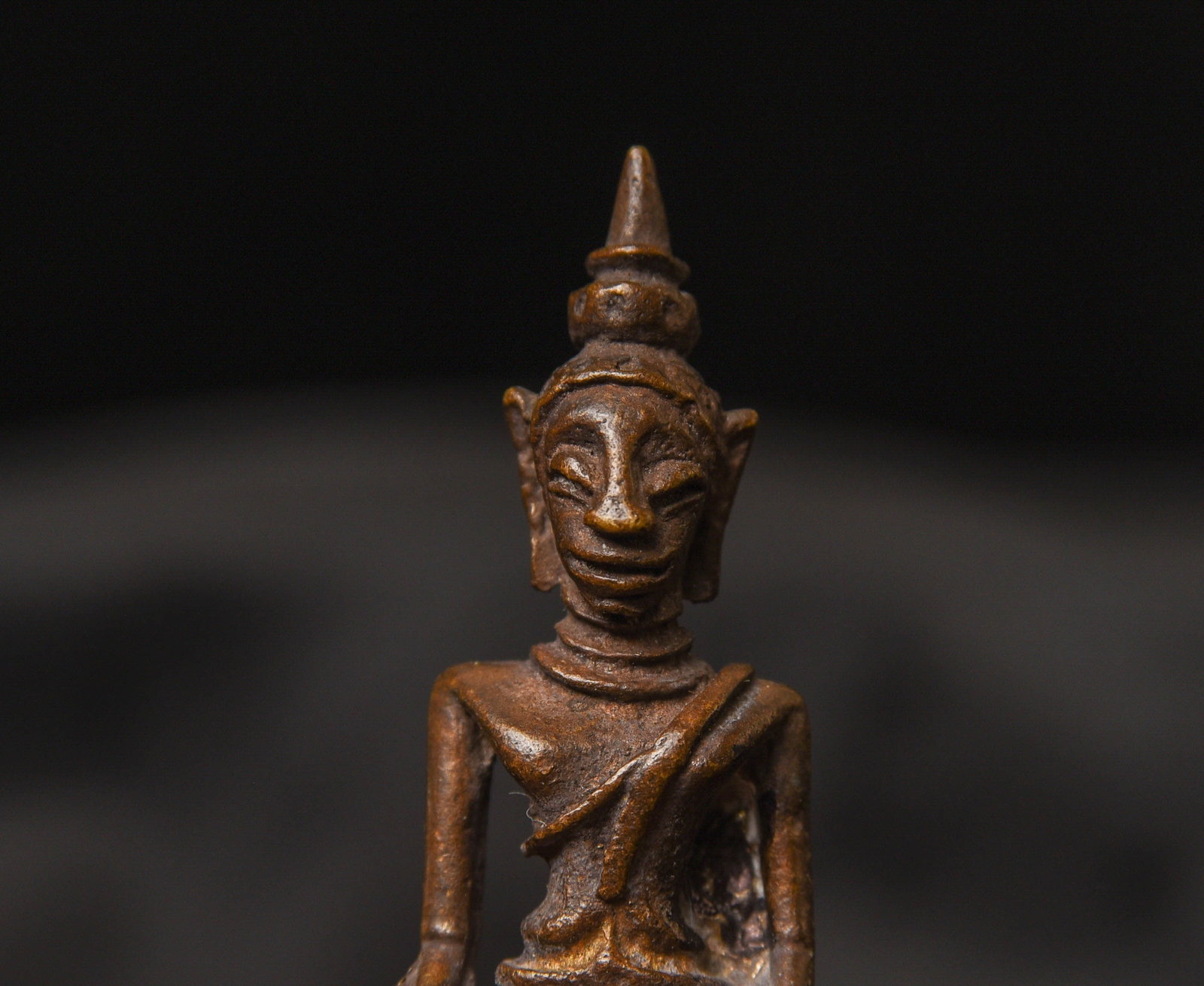 Vintage miniature solid-cast Laos Buddha. - 3