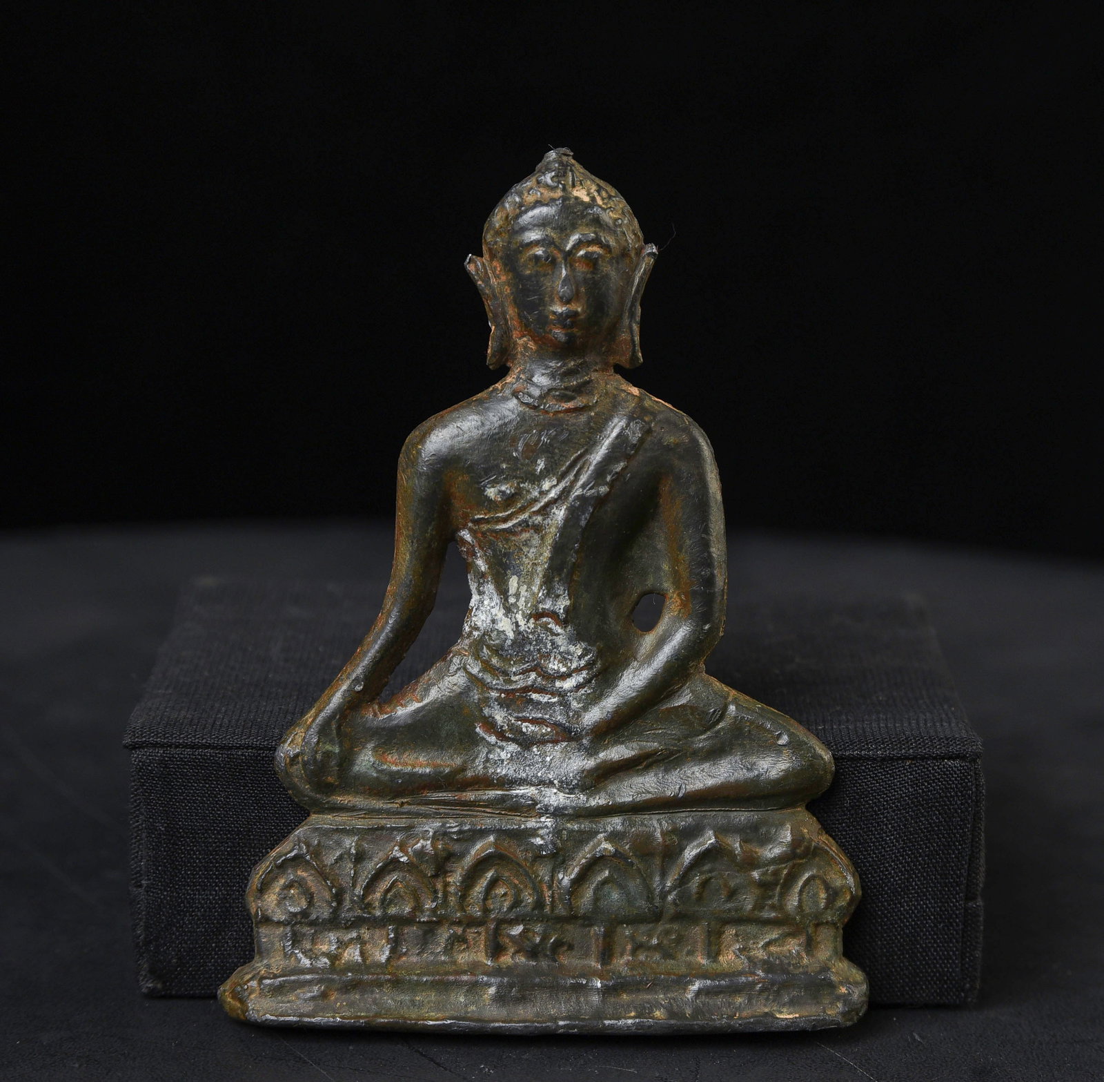 Burma 18thC lead/bronze Shan "Pagan Style" Buddha Plaque. (1 of 8)