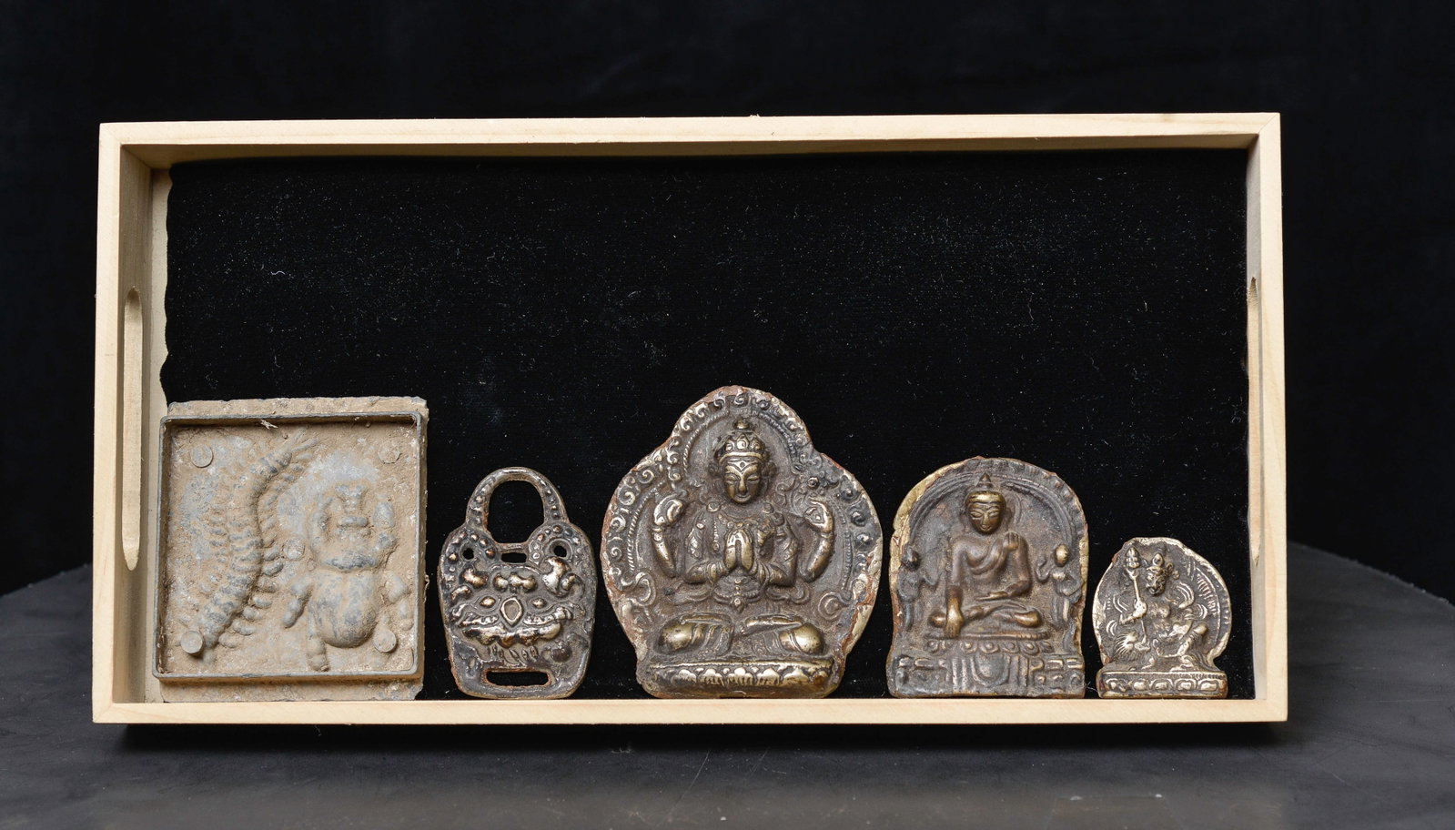Box Lot #11 This lot consists of 3 antique Nepalese metal pieces, one Burmese 18thC Fine metal (1 of 8)