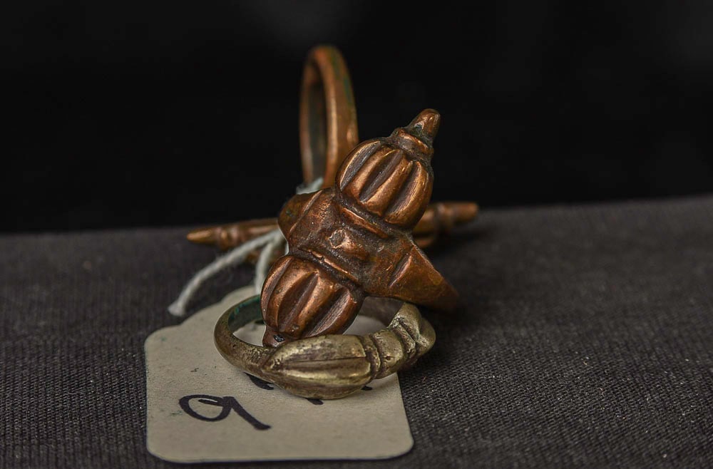 Tibetan Dorje Ring. Lot is for one. Size 9.25 (x3): Ring Size 9.25 (x3), Antique Tibetan Bronze Dorje/Dorge Ring/Rings. I purchased about 50 of these in the 1990s from a woman. I was posted in Northern India in the Peace Corps in the late 1950s/early
