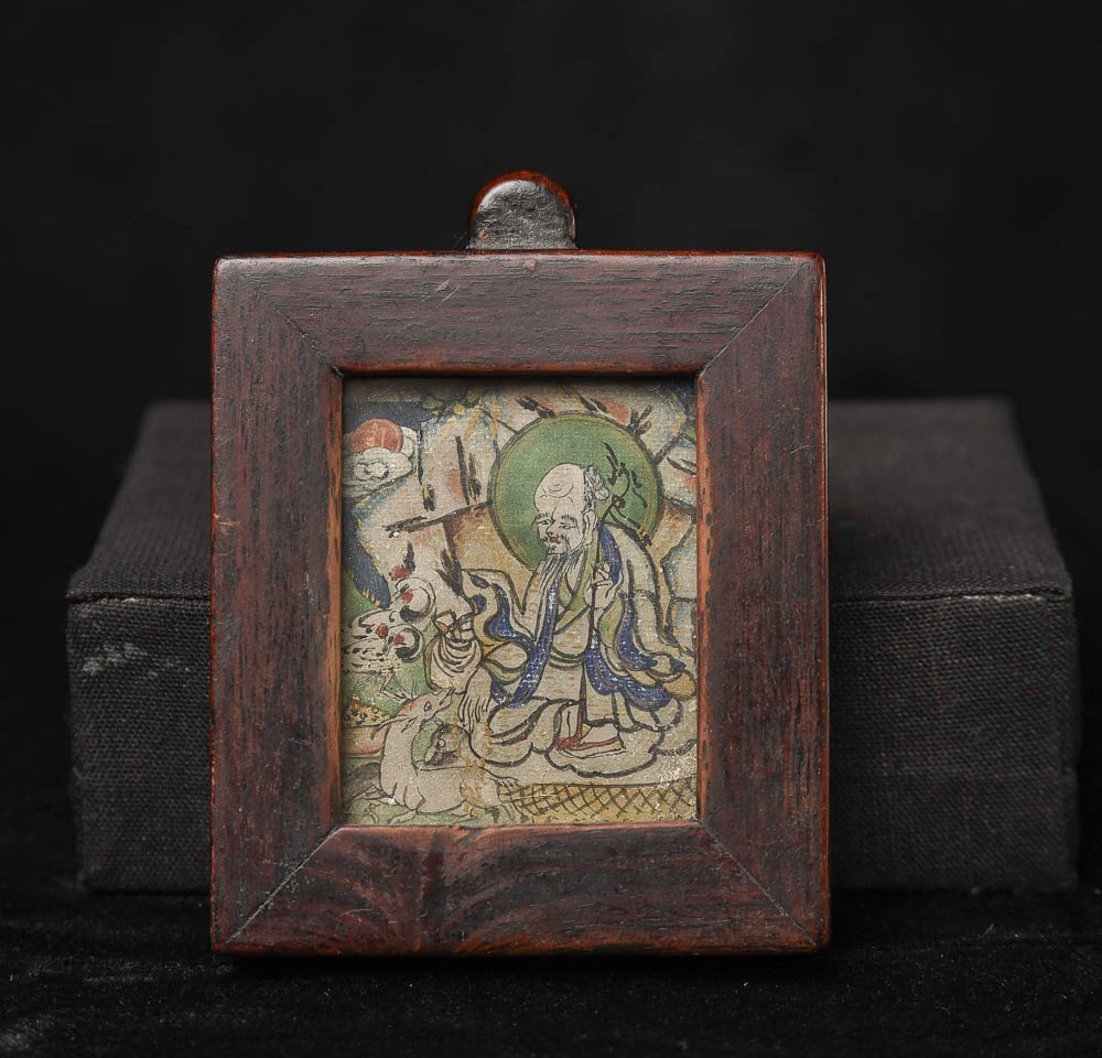 19th Century THANGKA in wood Gau, Tibet/Mongolia. (1 of 5)
