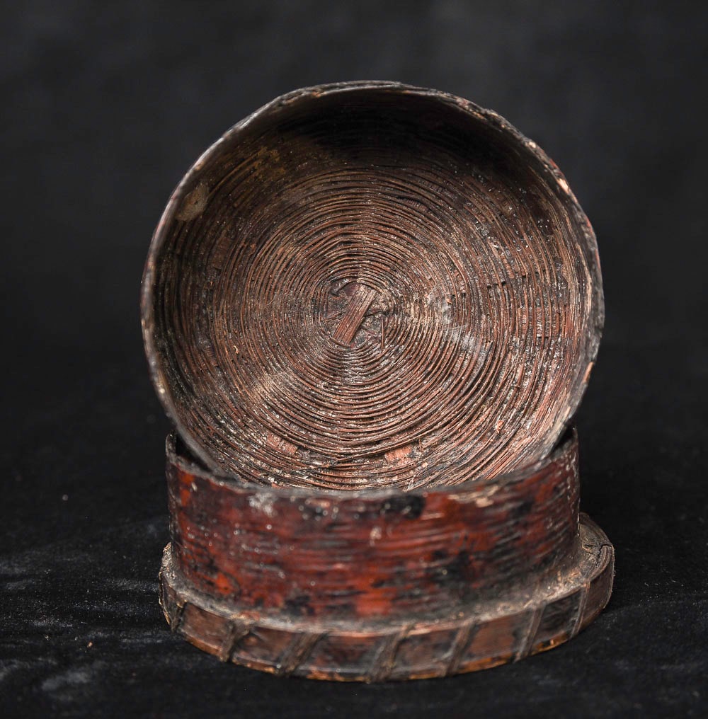 Antique South East Asian Lacquered Basket (1 of 6)