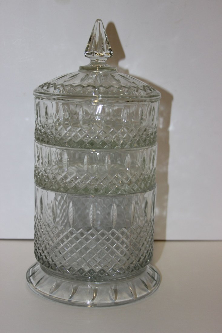 4 Pc. Clear Glass Stacking Candy Dish Good Condition (1 of 2)