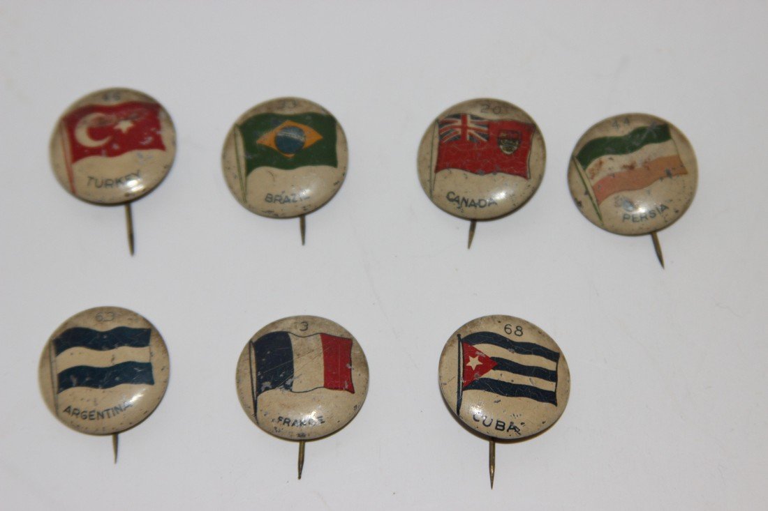 Greenduck of Chicago Pins Good Shape All Printed in the: Good Shape All Printed in the inside of pins Countries Canada, Cuba, Turkey, Brazil, Argentina, France, Persia