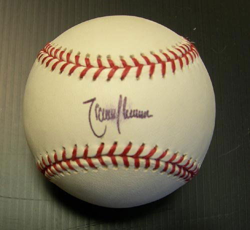 RANDY JOHNSON SIGNED 2001 WS BALL - PSA/DNA COA: New York Yankees pitcher, future Hall of Famer. Bud Selig Official 2001 World Series baseball with special World Series logo on side panel boldly signed "Randy Johnson" on the sweetspot, uncommon, wit