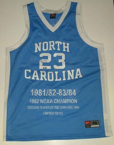 michael jordan signed north carolina jersey