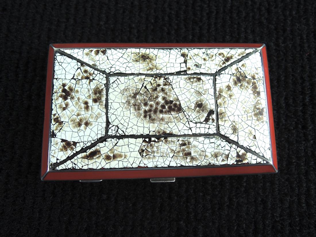 Eggshell Lacquer & Silver Cigarette Case (1 of 5)
