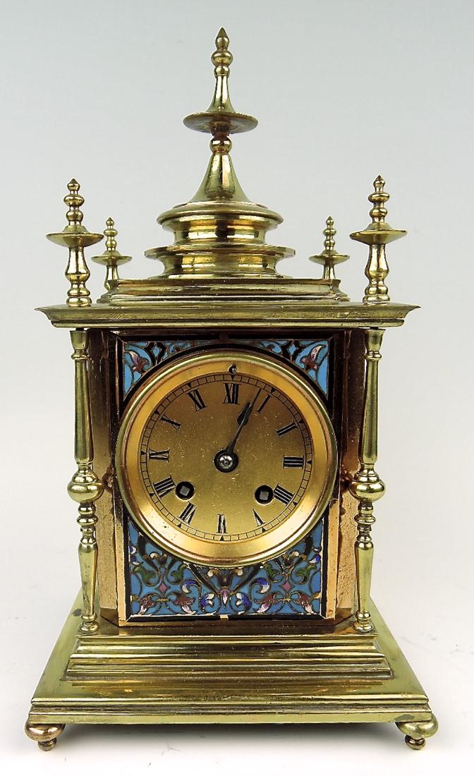 Champleve Enamel & Gilt Bronze Clock (1 of 4)