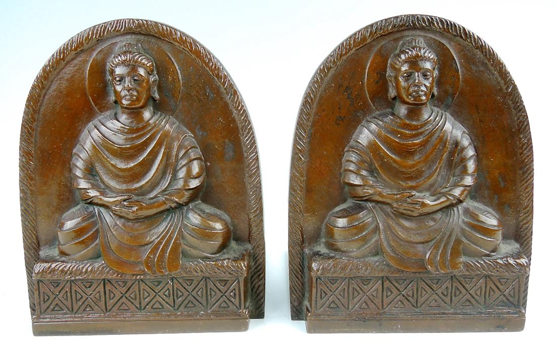 Tiffany Studios Bronze Buddha Bookends (1 of 3)