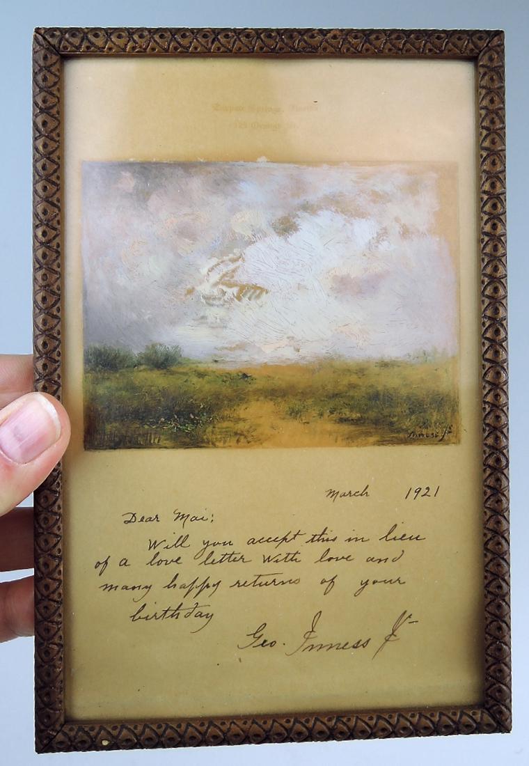 Signed George Inness Jr. Gouache Card (1 of 2)