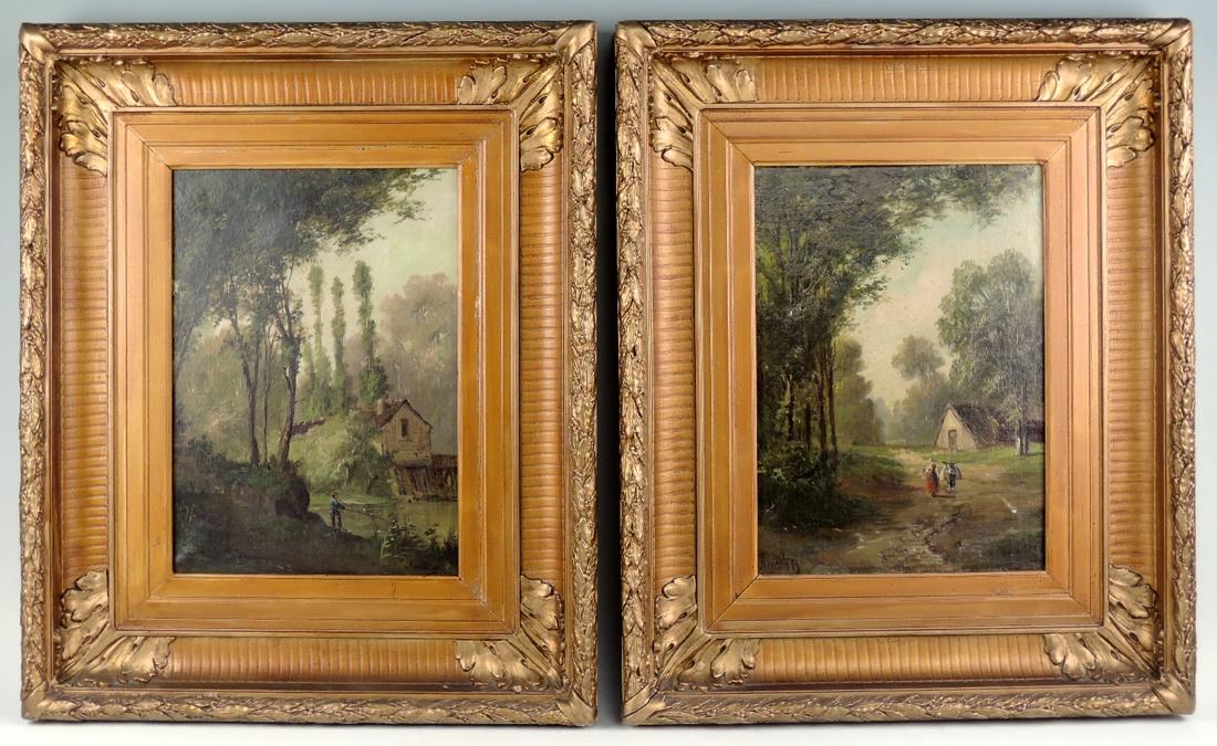 Pair Antique Scenic Paintings (1 of 6)