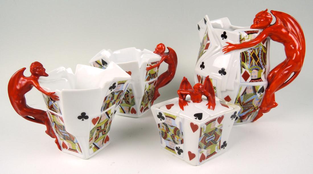Group Royal Bayreuth Devil and Cards (1 of 3)
