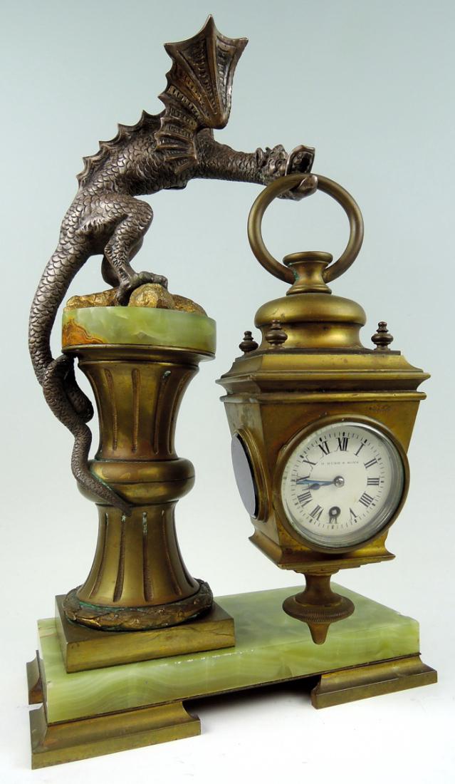 Rare Bronze Winged Dragon Clock (1 of 6)
