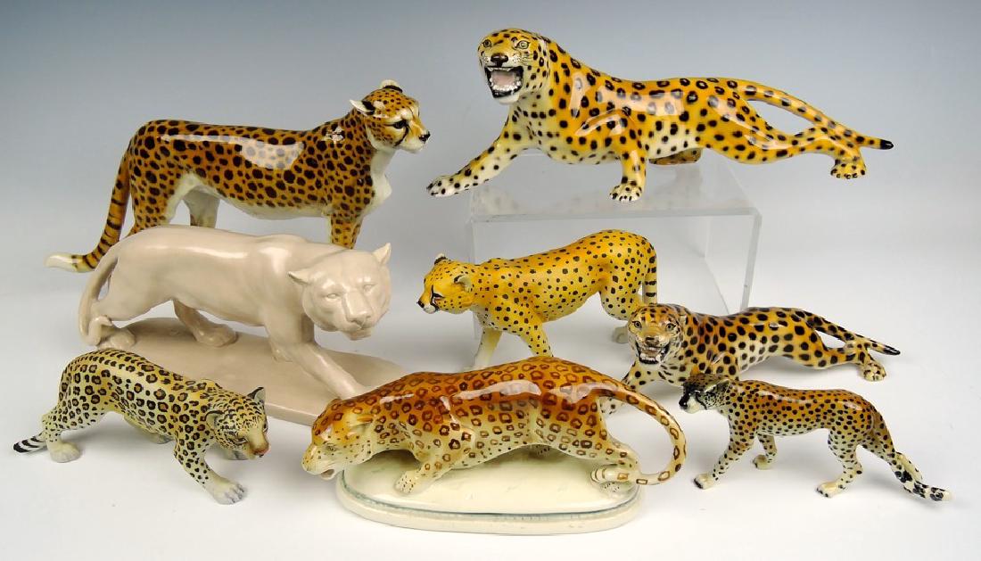 Group of 8 Ceramic Big Cat Figurines (1 of 8)